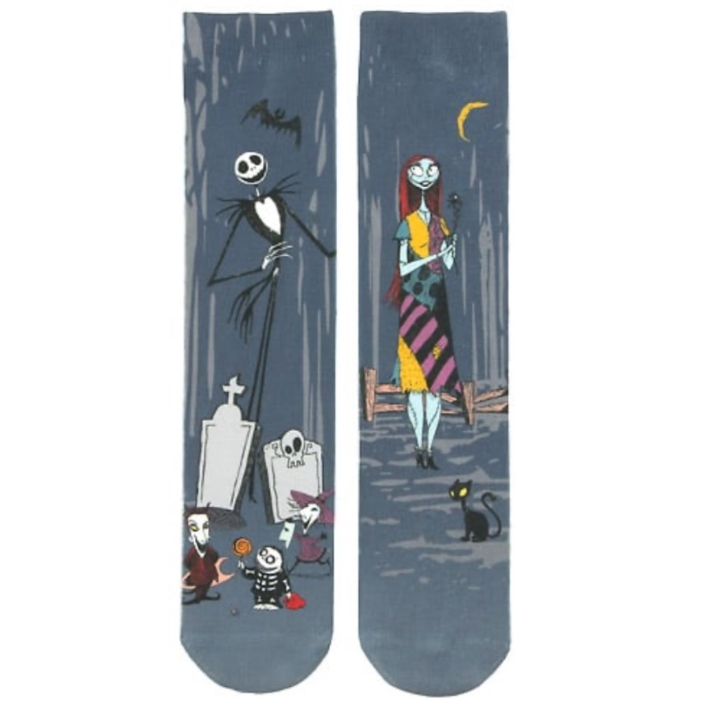 Disney Parks Nightmare Before Christmas Jack Skellington & Sally Socks NWT